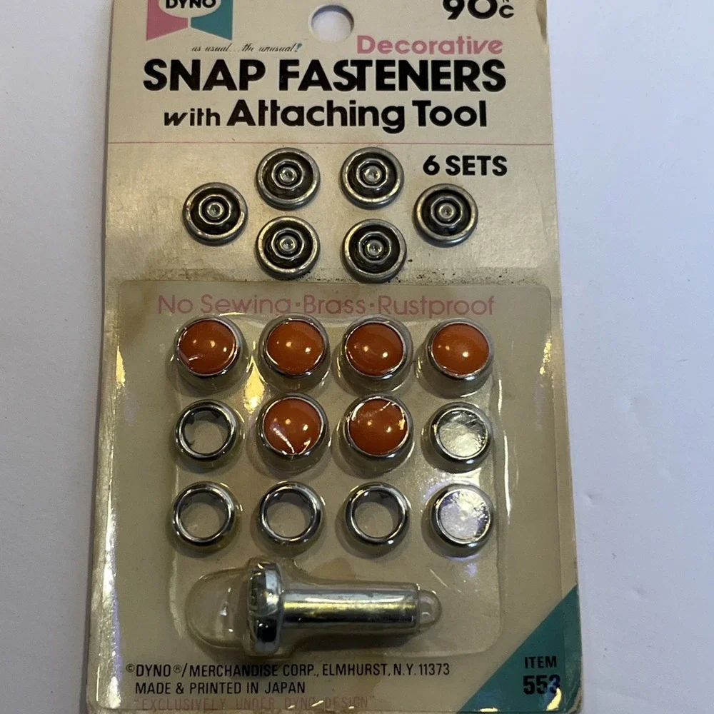 Snap Fasteners with Attaching Tool 6 sets—includes 5 Packages Plus Loose